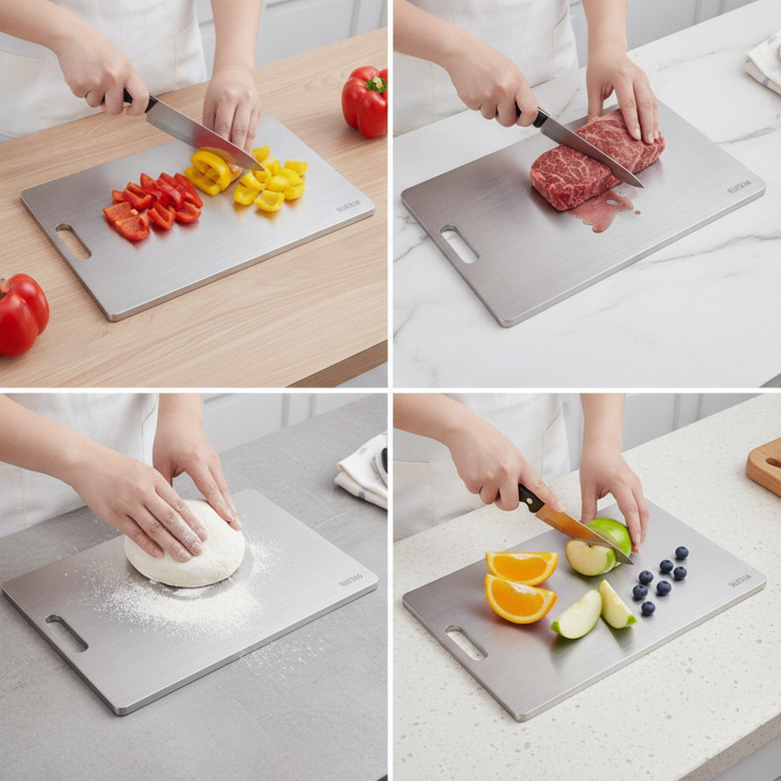 Tabla de cortar de acero inoxi - Meal Prep Format reseña y precio